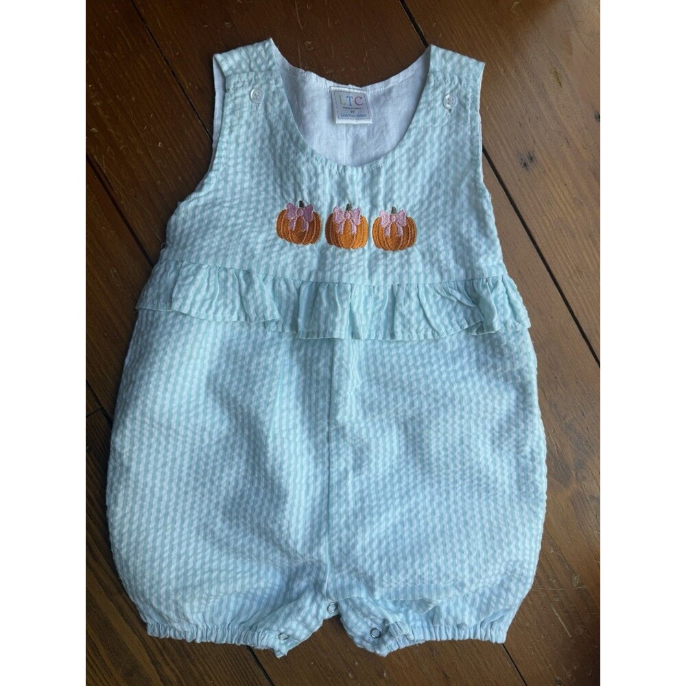 Girls Embroidered Bubble Pumpkins With Bows Size 2t